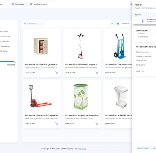 Développement plateforme web - Site e-commerce Grain de malice